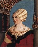 HOLBEIN, Hans the Younger Portrait of the Artist's Wife oil on canvas